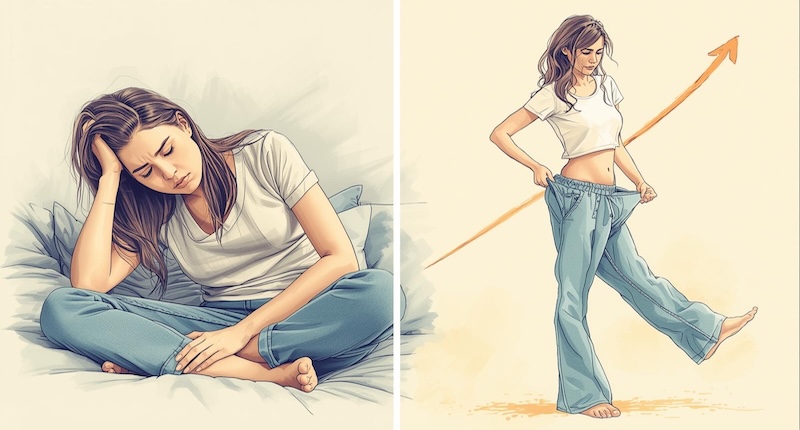 Stress, mất ngủ, sụt cân nhanh gây ảnh hưởng đến chu kỳ kinh nguyệt (Ảnh: Sưu tầm Internet)