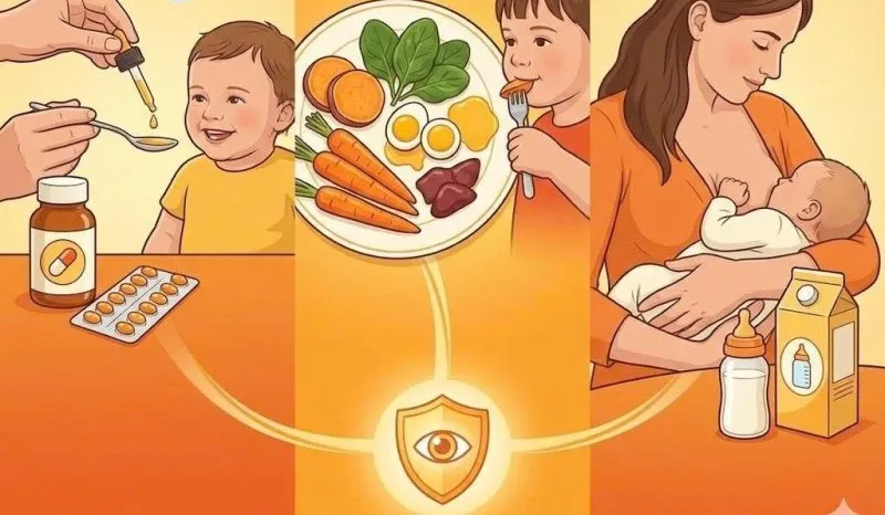 Uống vitamin A kết hợp với một chế độ ăn hợp lý giúp hấp thu vitamin A tốt hơn (Ảnh: Sưu tầm internet)