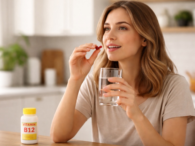 Bổ sung qua viên uống vitamin B12 phòng ngừa thiếu hụt vi chất hằng ngày (Nguồn: Internet)