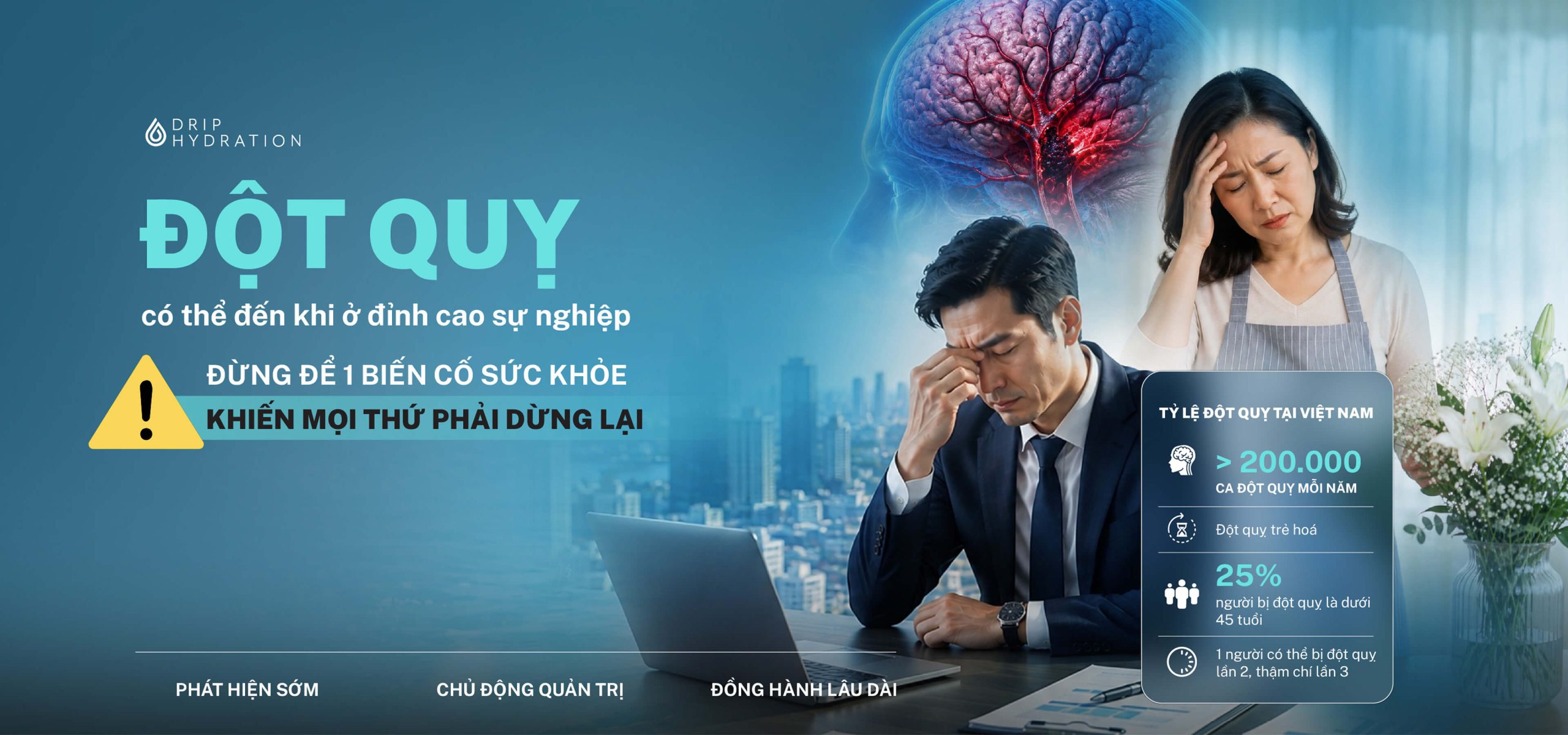 Chương trình tầm soát đột quỵ - Drip Hydration